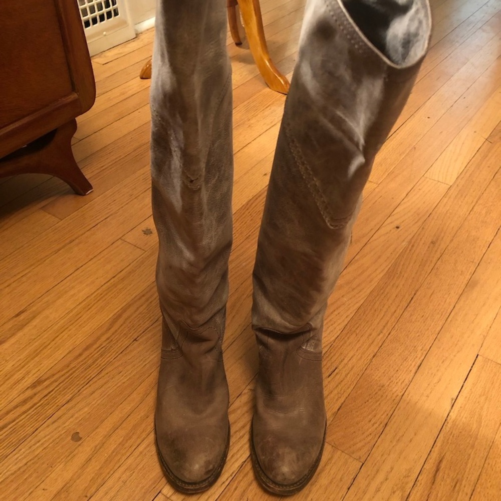 VGUC - Women's Taupe Leather Frye Boots size 7